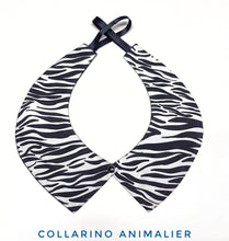 Carica l&#39;immagine nel visualizzatore di Gallery, Colletto Donna fashion Design Animalier Safari Zebrato collarino 100% cotone
