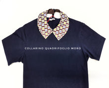 Carica l&#39;immagine nel visualizzatore di Gallery, Colletto Donna fashion Design Quadrifoglio Moro collarino cotone
