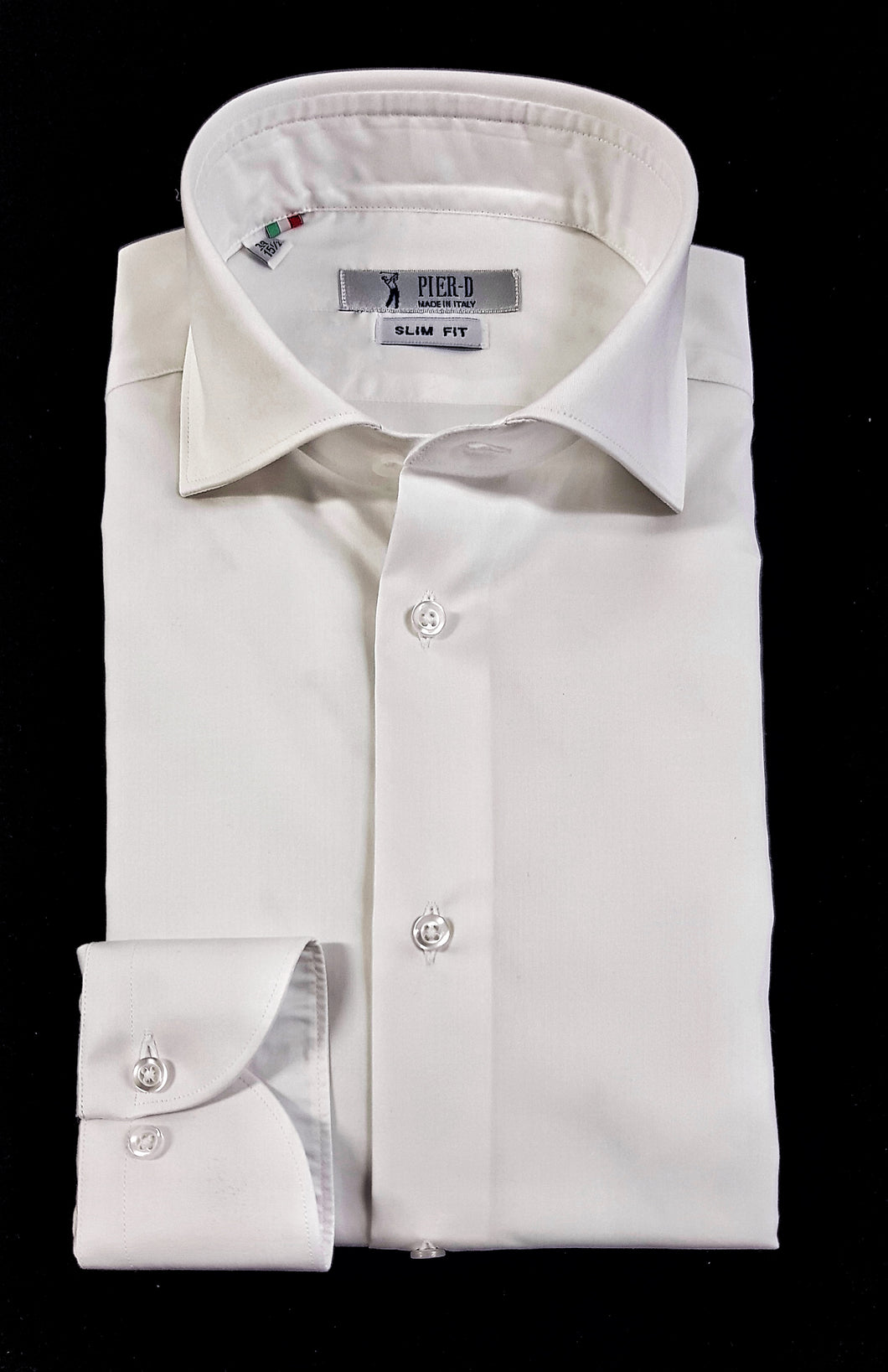 Camicia Bianca formale popeline bianco liscio cotone made in italy