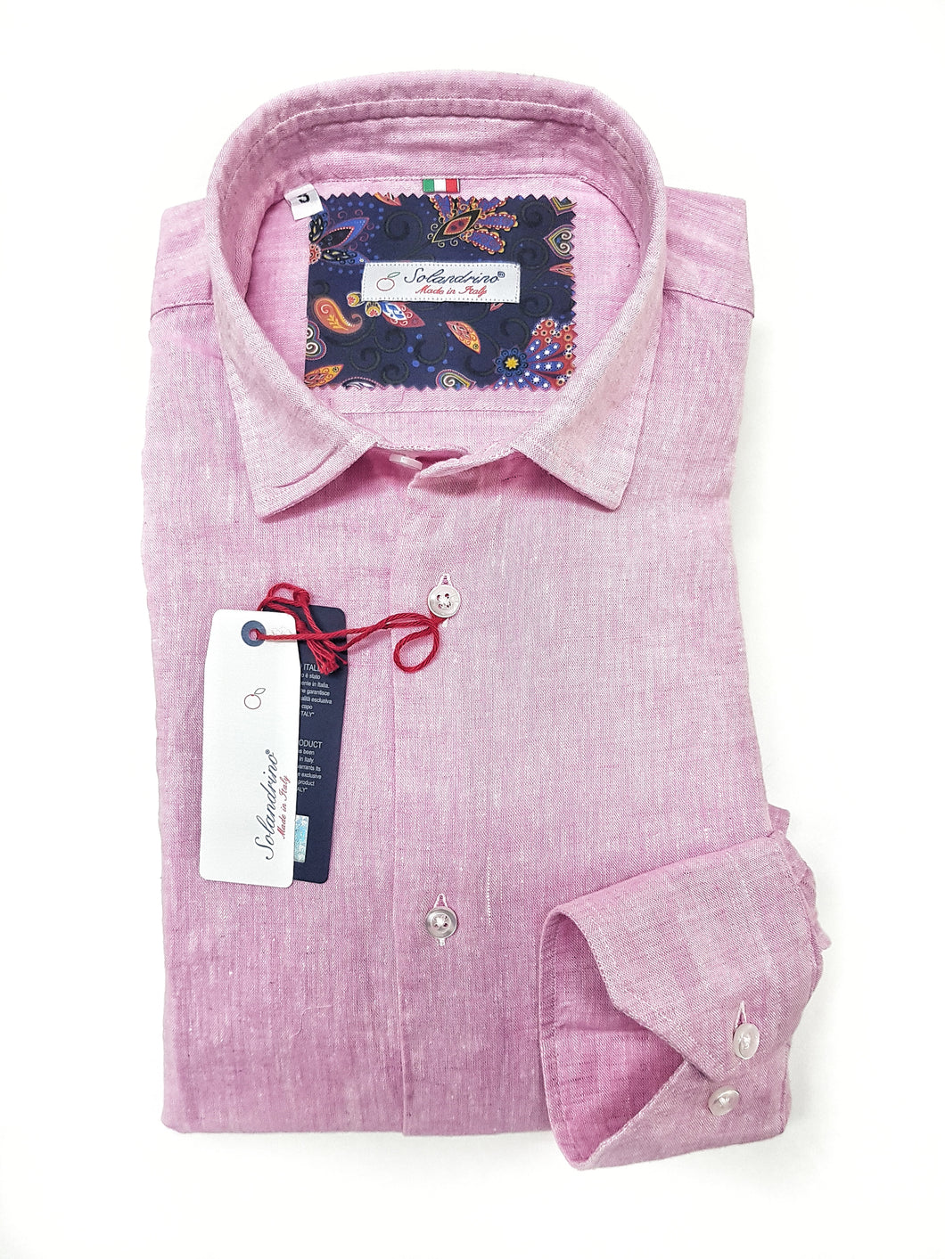 Camicia Rosa puro Lino made in Italy - Pink Linen Shirt