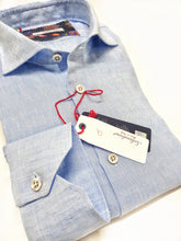 Carica l&#39;immagine nel visualizzatore di Gallery, Camicia Azzurra puro Lino made in Italy - Light blue Linen Shirt
