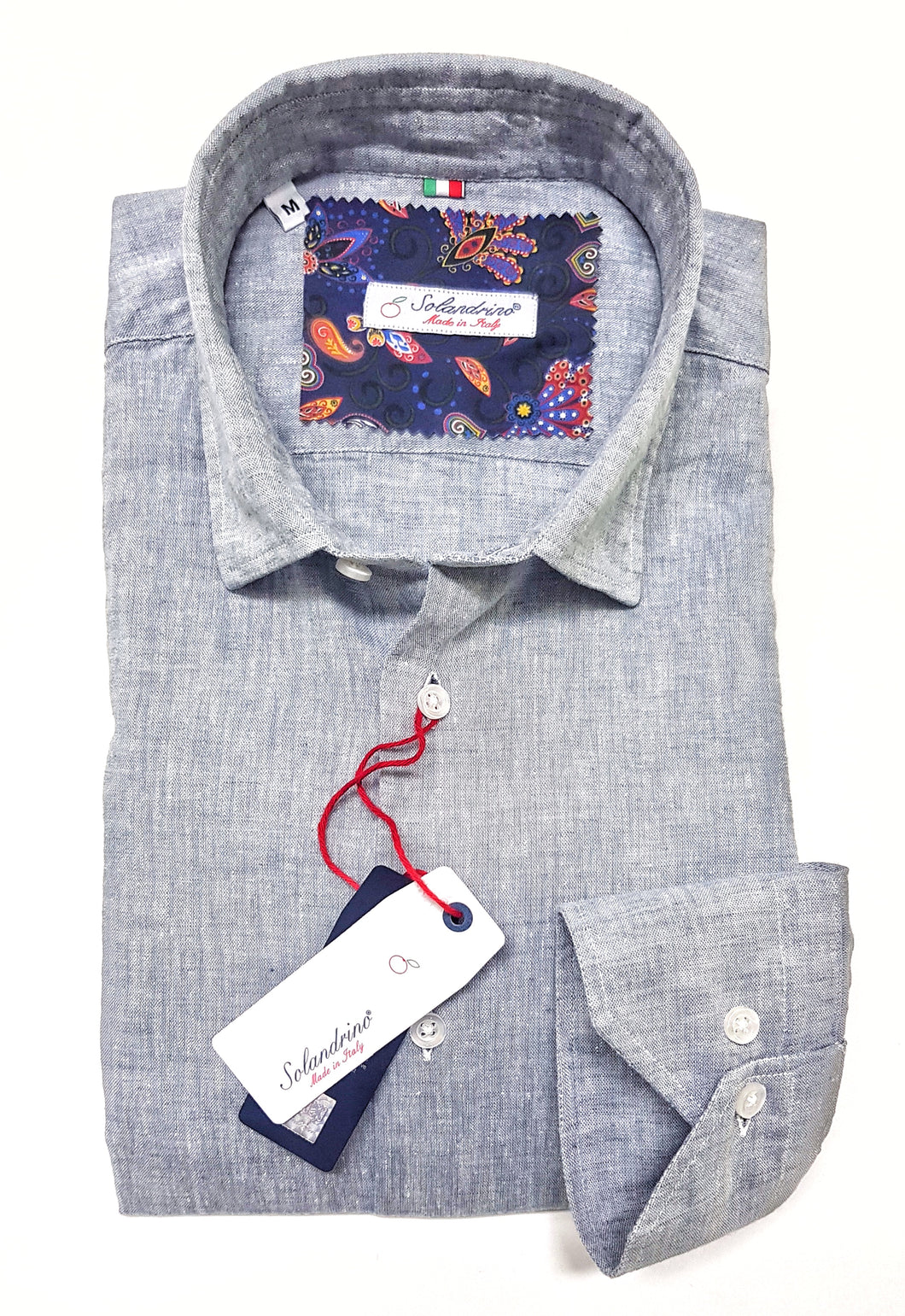 Camicia lino Grigio chiaro Ghiaccio made in Italy - light grey Linen Shirt