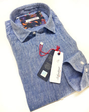 Carica l&#39;immagine nel visualizzatore di Gallery, Camicia lino Azzurro made in Italy - Blue Linen Shirt
