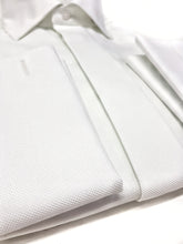Carica l&#39;immagine nel visualizzatore di Gallery, Camicia bianca elegante Oxford armaturato alta qualità polsini gemelli puro cotone made in italy white shirt Oxford double cuffllink
