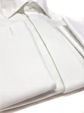 Load image into Gallery viewer, Camicia bianca elegante Oxford armaturato alta qualità polsini gemelli puro cotone made in italy white shirt Oxford double cuffllink
