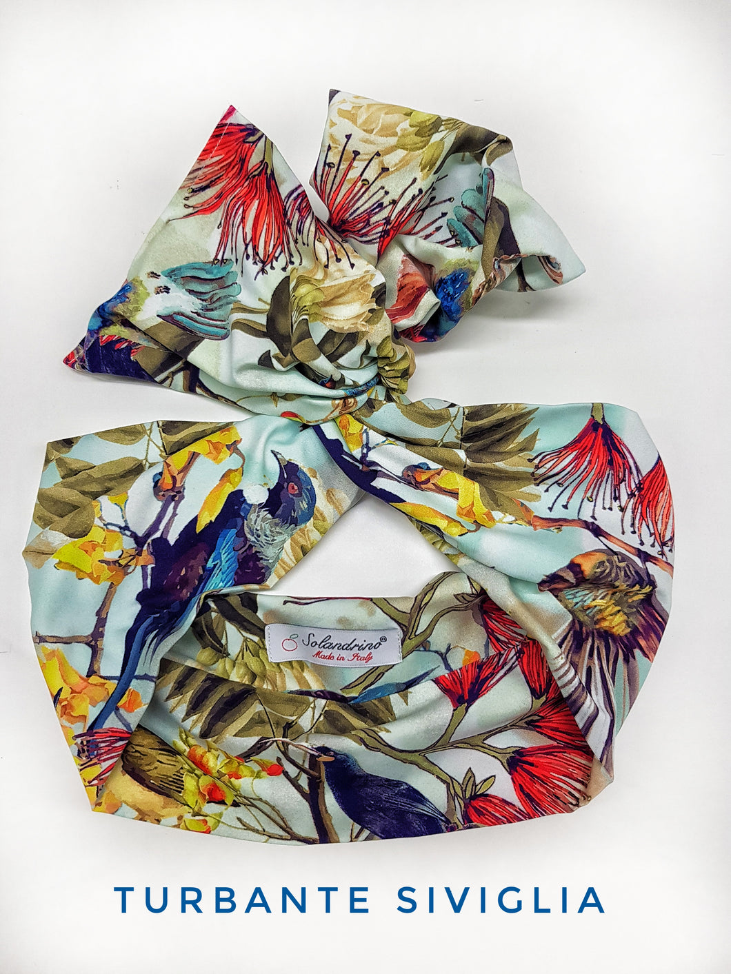 Turbante floreale Fashion in cotone fascia capelli design multicolor  hairband Made in Italy