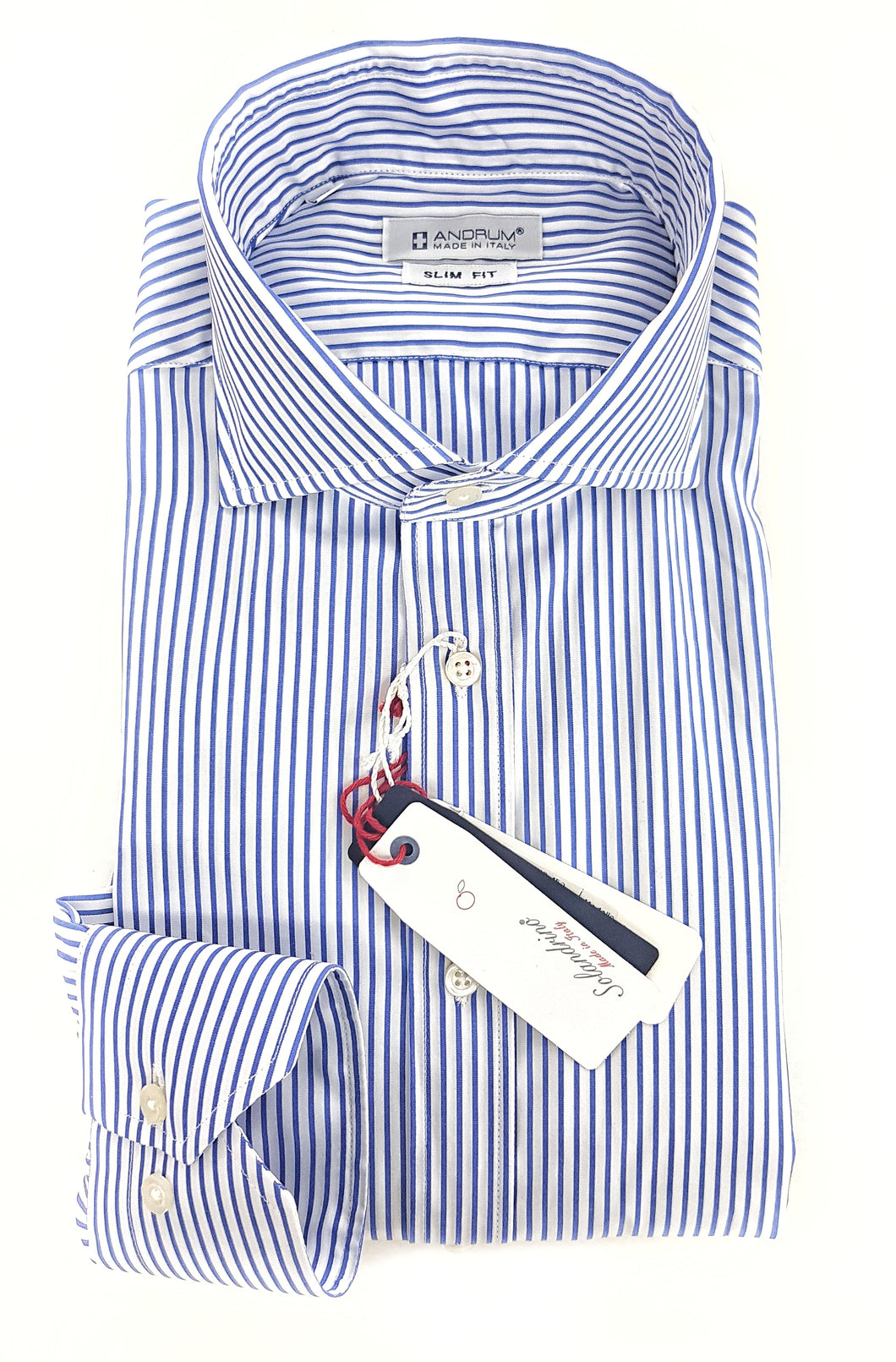 Camicia rigata Uomo puro cotone alta qualità made in italy men shirt blue stripe high quality