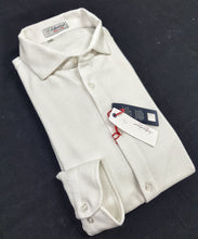 Carica l&#39;immagine nel visualizzatore di Gallery, Polo Camicia bianca piquet Jersey in maglia morbida alta qualità puro cotone  made in italy knit Jersey piquet

