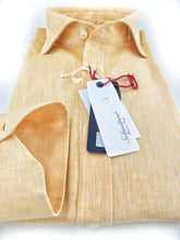 Carica l&#39;immagine nel visualizzatore di Gallery, Camicia gialla puro Lino made in Italy - yellow Linen Shirt
