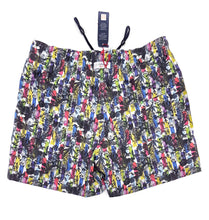 Carica l&#39;immagine nel visualizzatore di Gallery, Costume da Bagno slip interno  in 100% cotone Fantasia multicolor pop art 2 tasche laterali Uomo Boxer mare Made in Italy
