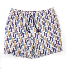Carica l&#39;immagine nel visualizzatore di Gallery, Costume da Bagno in 100% cotone fantasia acquerello 2 tasche laterali Uomo Boxer mare Made in Italy
