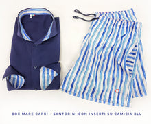 Carica l&#39;immagine nel visualizzatore di Gallery, Costume da Bagno morbido tessuto slip interno  asciugatura rapida Boxer mare uomo fantasia Santorini con 2 tasche laterali Made in Italy
