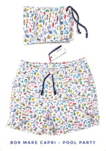 Carica l&#39;immagine nel visualizzatore di Gallery, Costume da Bagno in morbido tessuto slip interno  asciugatura rapida Boxer mare Uomo fantasia Pool Party 2 tasche laterali Made in Italy
