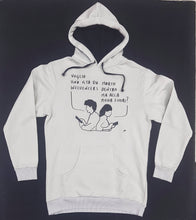 Load image into Gallery viewer, Felpa d&#39;autore Nicola Madonia vignetta artistica influencer con Cappuccio Design made in Italy Fantasia  100% cotone - Sweatshirt hoodie
