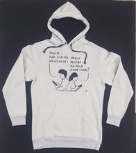 Carica l&#39;immagine nel visualizzatore di Gallery, Felpa d&#39;autore Nicola Madonia vignetta artistica influencer con Cappuccio Design made in Italy Fantasia  100% cotone - Sweatshirt hoodie
