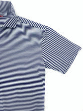 Carica l&#39;immagine nel visualizzatore di Gallery, Polo rigata bianco blu 100% cotone jersey  made in Italy manica corta
