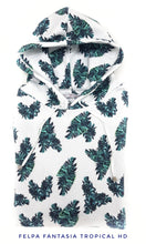 Load image into Gallery viewer, Felpa Bianca con Cappuccio Design palms made in Italy Fantasia  100% cotone - Sweatshirt hoodie
