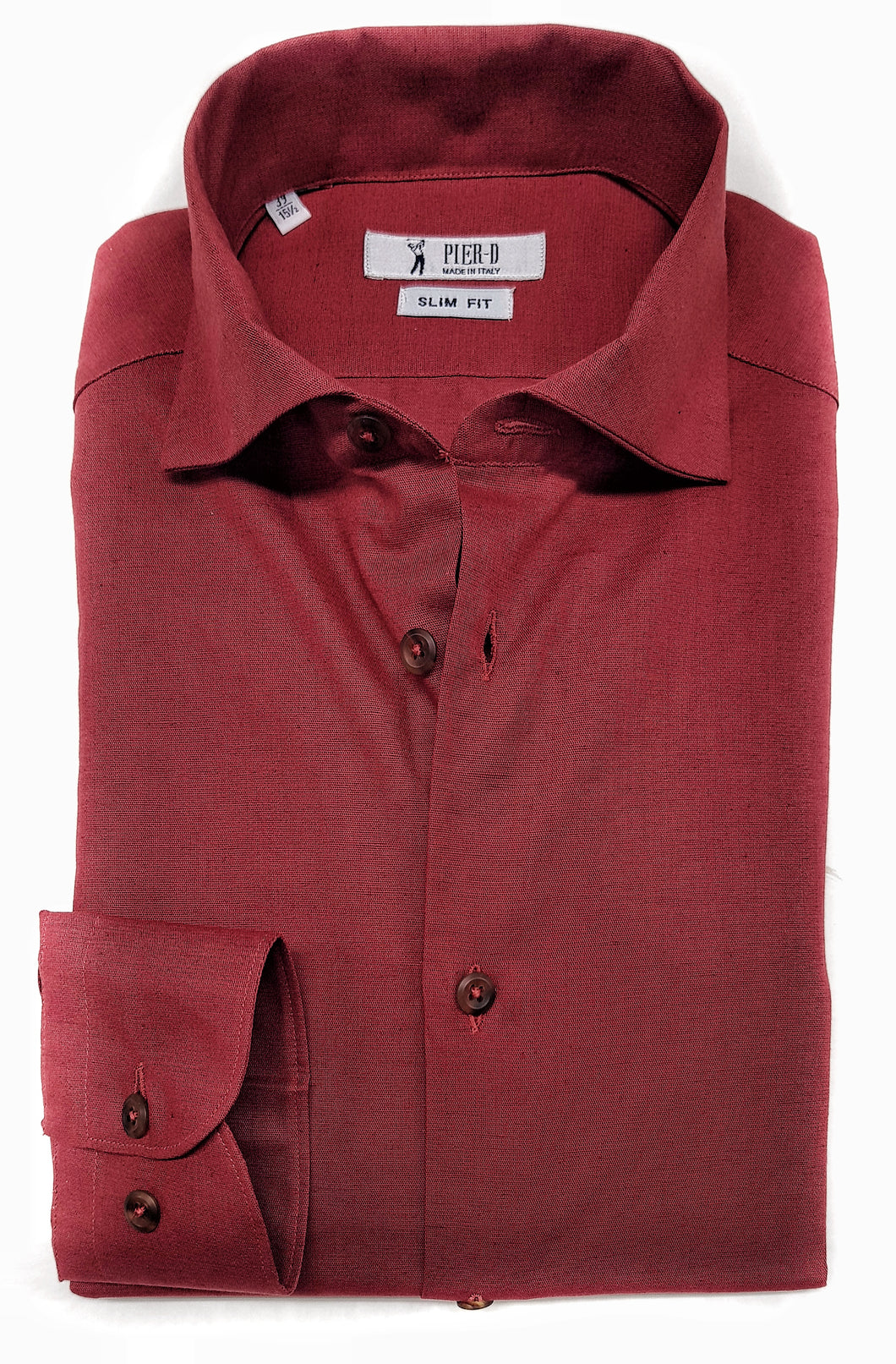 Camicia rossa in cotone Lino Rosso made in Italy - Red Linen Shirt