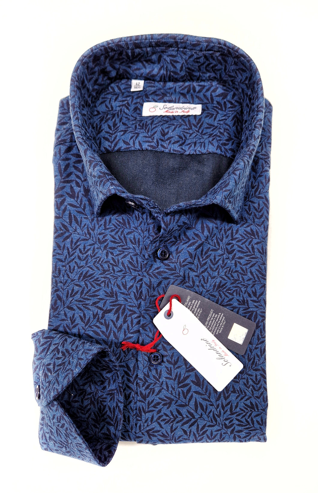 Camicia uomo jeans blu  FANTASIA FASHION  puro cotone made in Italy Blue Navy shirt