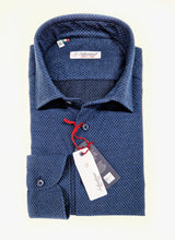 Carica l&#39;immagine nel visualizzatore di Gallery, Camicia uomo jeans blu denim FANTASIA FASHION  puro cotone made in Italy Blue Navy shirt

