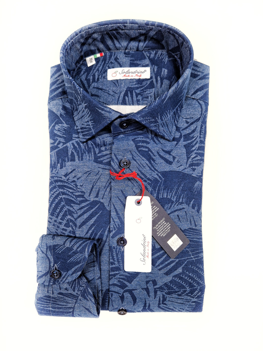 Camicia uomo jeans blu stone wash FANTASIA FASHION  puro cotone made in Italy Blue Navy shirt