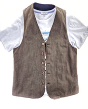 Load image into Gallery viewer, Gilet Panciotto marrone in cotone made in italy
