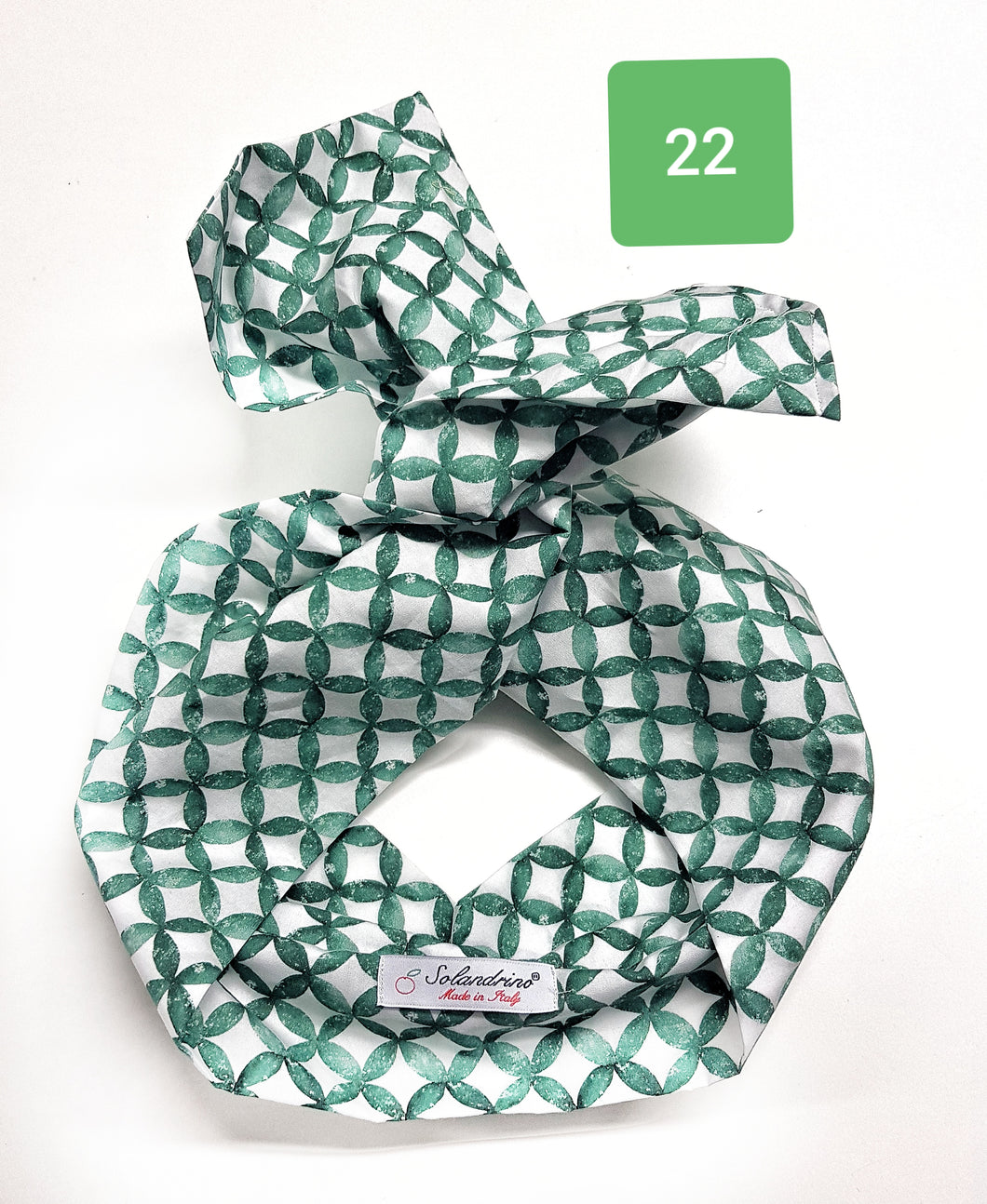 Turbante Fashion in cotone Fantasia design green 22 Made in Italy