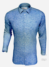 Carica l&#39;immagine nel visualizzatore di Gallery, Camicia puro lino azzurro made in italy
