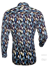 Carica l&#39;immagine nel visualizzatore di Gallery, Camicia Fashion cotone fantasia foliage cotone made in italy
