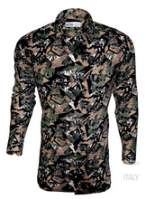 Carica l&#39;immagine nel visualizzatore di Gallery, Camicia cotone fantasia camouflage mimetico urban jungle design
