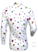 Carica l&#39;immagine nel visualizzatore di Gallery, Camicia Fashion cotone fantasia mongolfiera travel cotone made in italy
