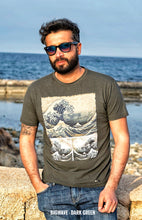 Load image into Gallery viewer, T-shirt made in Italy Fantasia big wave 100% fresco cotone jersey design big wave
