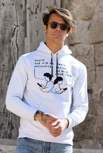 Load image into Gallery viewer, Felpa d&#39;autore Nicola Madonia vignetta artistica influencer con Cappuccio Design made in Italy Fantasia  100% cotone - Sweatshirt hoodie
