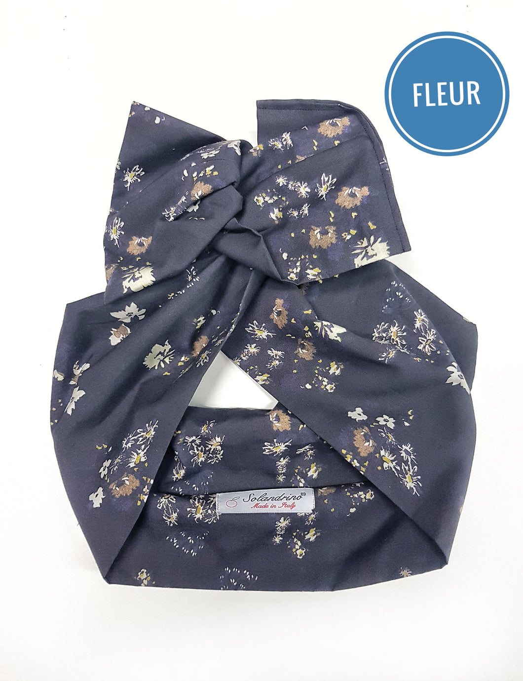 Turbante Fashion in cotone design Foliage Made in Italy