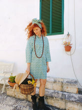 Load image into Gallery viewer, Turbante Fashion in cotone Fantasia design green 22 Made in Italy
