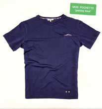Carica l&#39;immagine nel visualizzatore di Gallery, T-shirt made in italy basic con inserto fantasia 100% cotone jersey pettinato &quot;MODELLO POCHETTE&quot;

