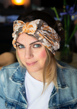 Load image into Gallery viewer, Turbante Fashion in cotone Fantasia design foliage  21 Made in Italy
