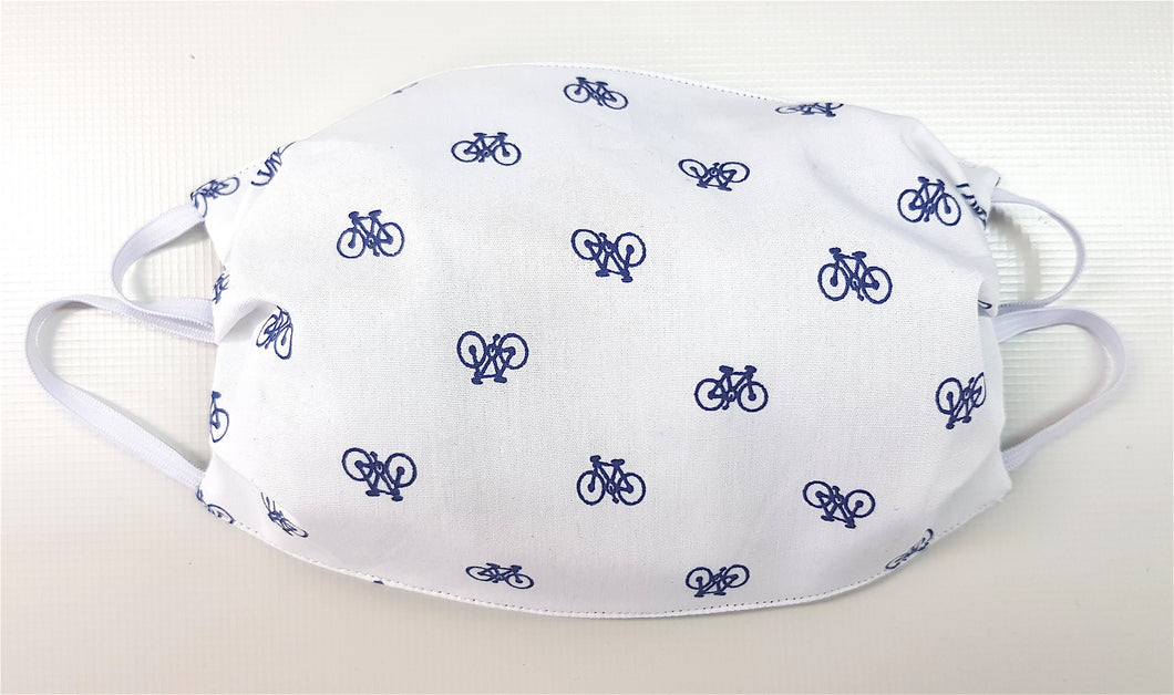 Mascherina in cotone design bike protettiva Riutilizzabile con filtro Made in Italy- possibilità di personalizzazione con iniziali o ricamo logo