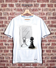 Load image into Gallery viewer, T-shirt made in Italy Fantasia chess mirror 100% fresco cotone jersey pettinato design chess mirror
