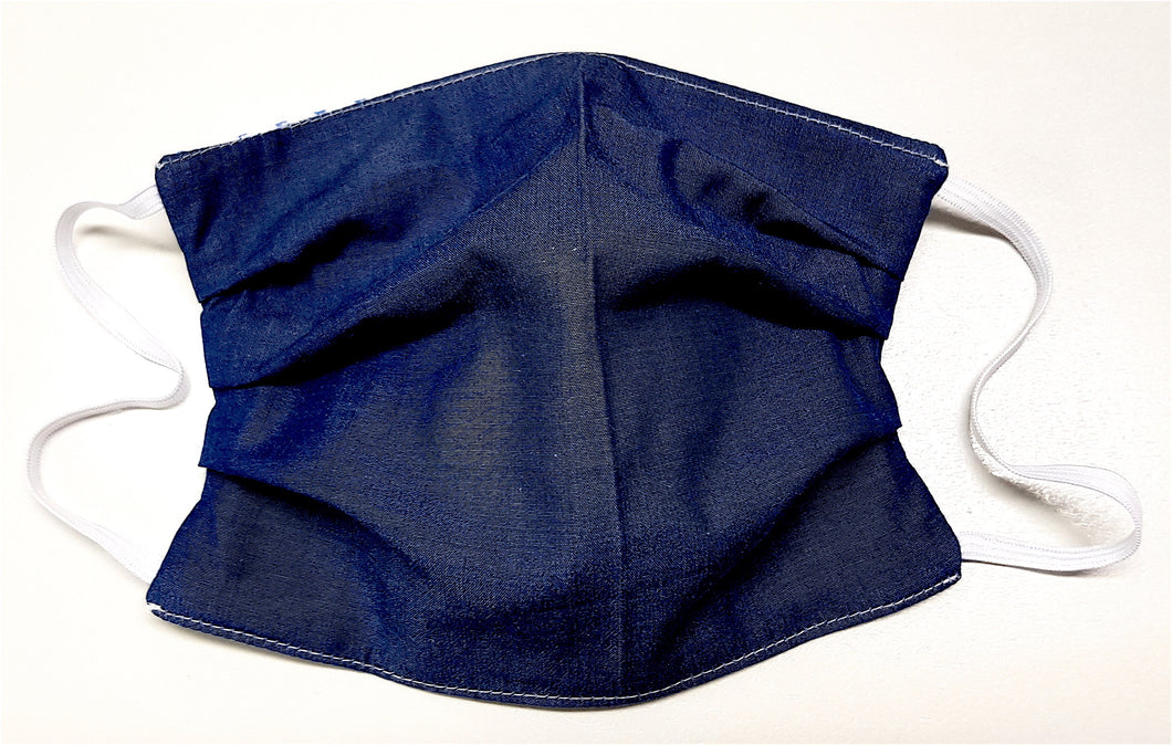 Mascherina in denim cotone protettiva Riutilizzabile con filtro Made in Italy- possibilità di personalizzazione con iniziali o ricamo logo
