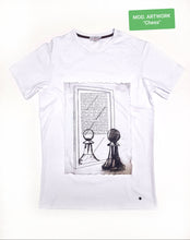 Load image into Gallery viewer, T-shirt made in Italy Fantasia chess mirror 100% fresco cotone jersey pettinato design chess mirror
