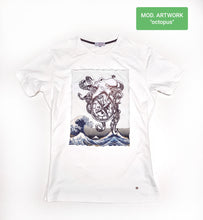 Load image into Gallery viewer, T-shirt donna made in Italy fantasia OCTOPUS  100% cotone jersey pettinato -DESIGN OCTOPUS-
