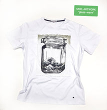 Carica l&#39;immagine nel visualizzatore di Gallery, T-shirt made in Italy fantasia 100% cotone jersey pettinato -MODELLO GLASSWAVE  -
