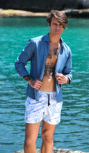 Load image into Gallery viewer, Costume da Bagno Surf Blue  abbinato a Camicia Jeans con inserti BOX Made in Italy
