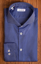 Carica l&#39;immagine nel visualizzatore di Gallery, Camicia micro fantasia blu  armaturato alta qualità puro cotone Pied de Poule made in italy
