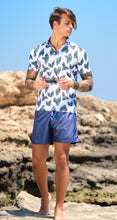 Load image into Gallery viewer, Costume da Bagno blu abbinato a Polo Tropical
