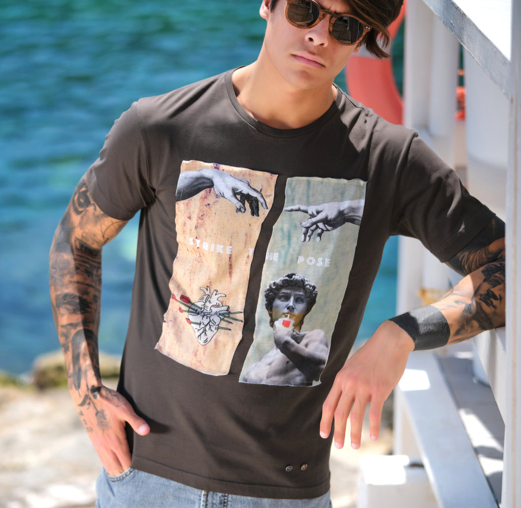 Tshirt made in Italy fantasia strike the pose 100% cotone jersey pettinato -DESIGN -