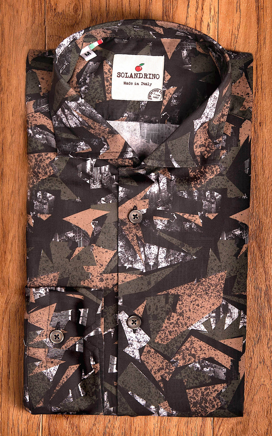 Camicia cotone fantasia camouflage mimetico urban jungle design