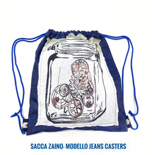 Carica l&#39;immagine nel visualizzatore di Gallery, Zaino Sacca in tessuto cotone Light Design Casters made in Italy
