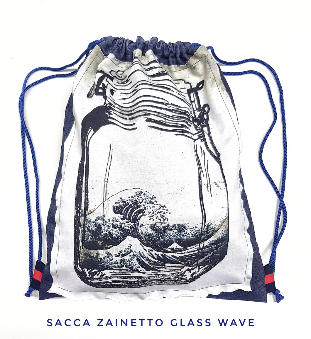 Zaino Sacca in tessuto cotone Light design Glass Wave made in Italy